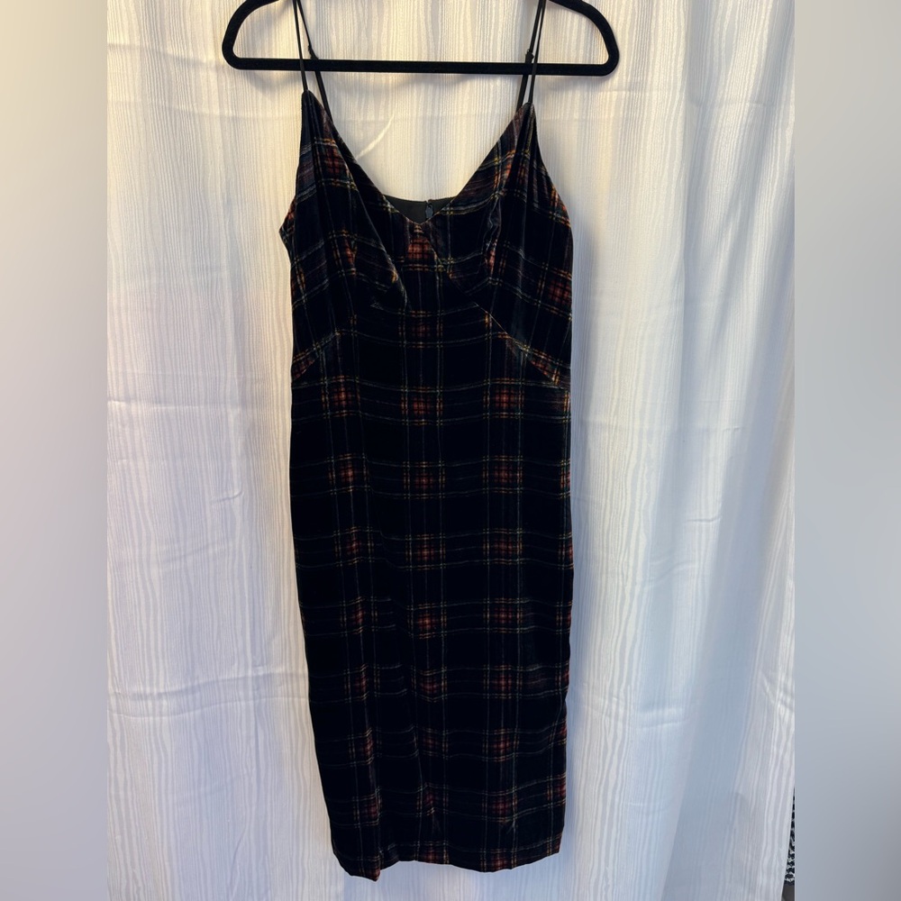 J. Crew Black and Red Midi Dress